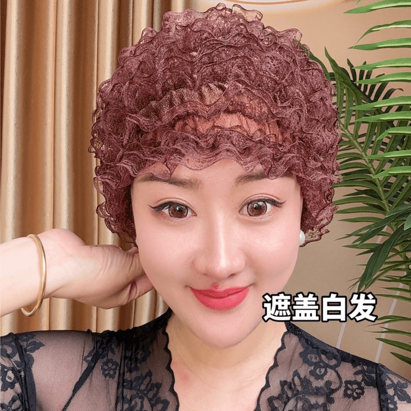 Four Seasons Beautiful Beauty Hat Yarn Summer Stresses Hat Baotou Lace White Hair Home Fashion New Home Women's Hat