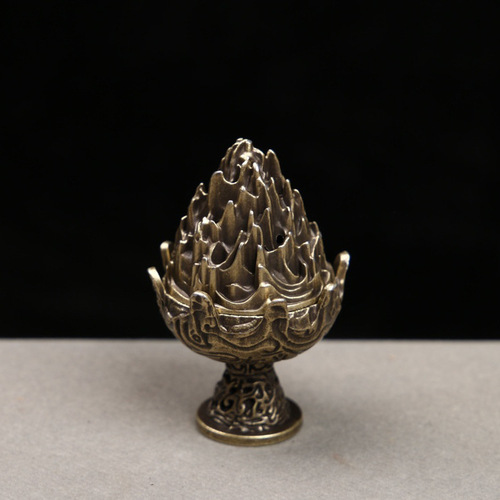 Hot selling retro copper alloy mini incense burner Boshan incense burner tower incense cone incense burner indoor alloy incense burner ornaments