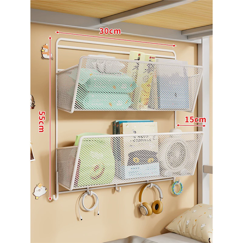 Door wall storage rack for students dormitory wall storage rack for bedside large capacity hanging basket