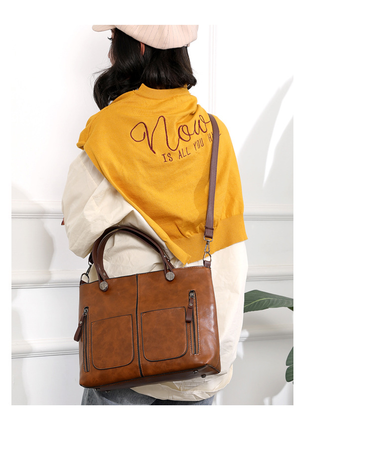 Double Pocket Large Capacity 2023 Popular New Fashion Shoulder Women's Tote Simplified Diagonal Straddle Bag_voghion.com