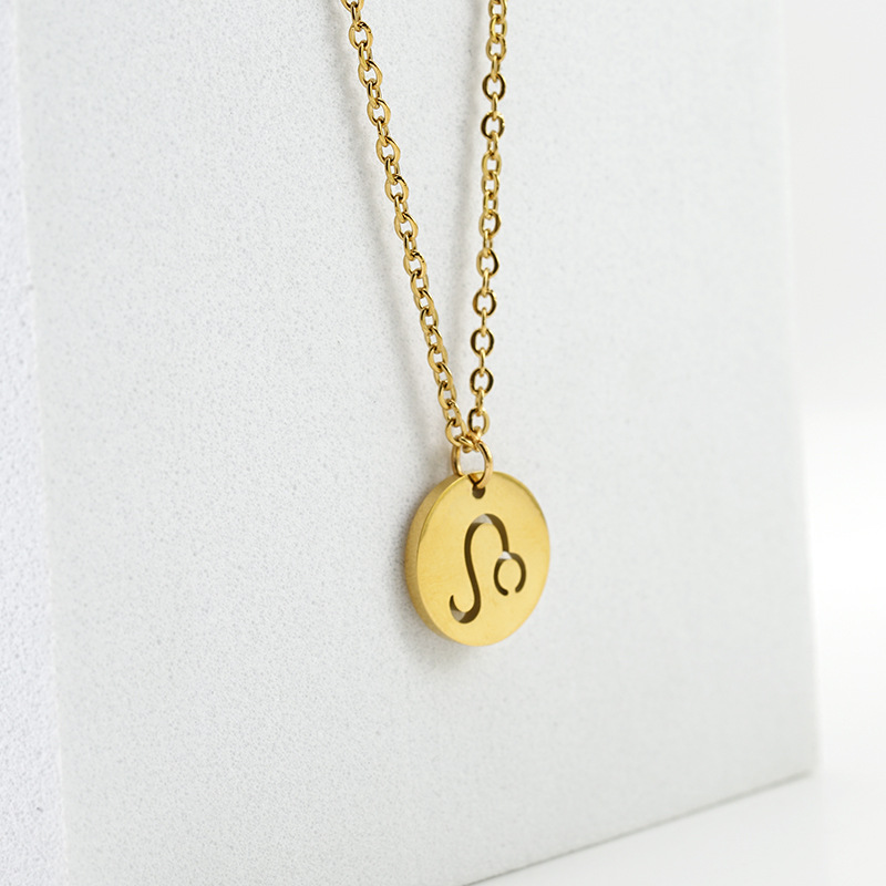 18K Gold Plated Plating Material 304 Stainless Steel Pendant Material Wholesale Jewelry Simple Style Constellation 304 Stainless Steel 18K Gold Plated Stainless Steel Necklaces
