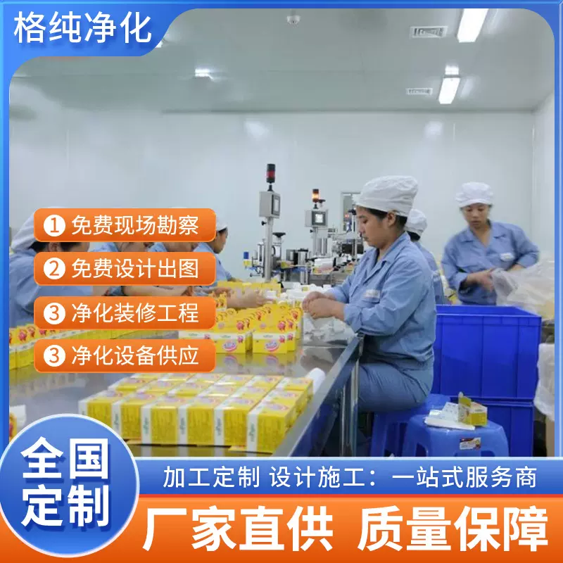 食品车间 无尘车间 万级十万级净化厂房 包装净化厂房