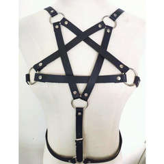 Eurasian cross-border trendy fashion individual five-star punk restraint belt performance accessory waist chain leather belt