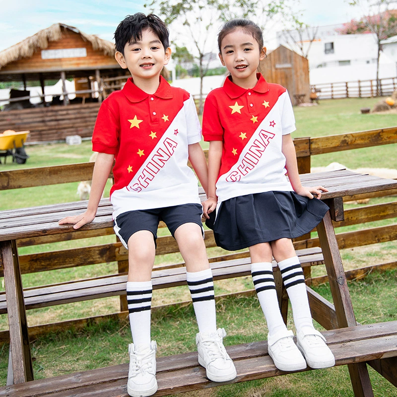 Детская школьная форма Одежда для летних классов Одежда для детского сада Летняя одежда с короткими рукавами Школьная форма для учеников начальной школы Весенние игры Одежда костюм