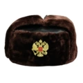 Black Leather 175g Red Brown Velvet Double-Headed Eagle Badge