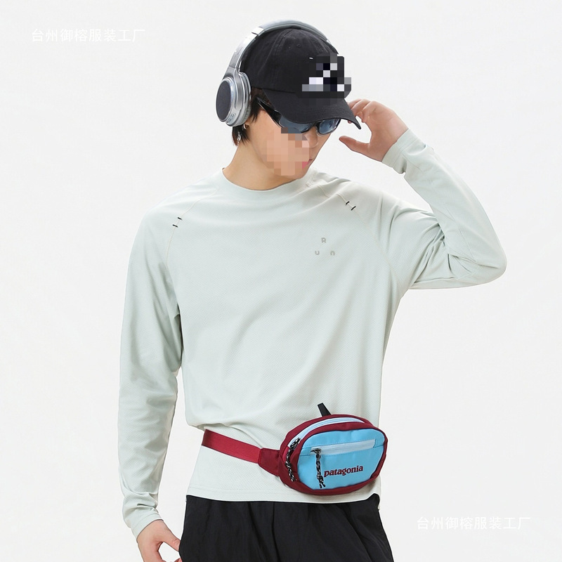 Hanlu | Raglan sleeve cool-touch long-sleeve T-shirt for men, autumn simple fit, sporty style, suitable for fitness, casual, and outdoor wear Hanlu | Raglan sleeve cool-touch long-sleeve T-shirt for men, autumn simple fit, sporty style, suitable for fitness, casual, and outdoor wear