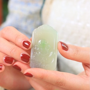 Xinjiang Hetian Jade Cui Zi Lao Keng Maitreya Laughing Buddha Pendant