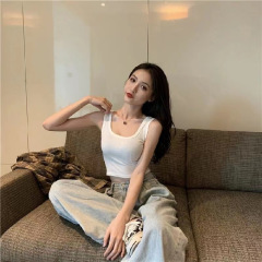 批發夏季新款背帶背心女修身學生運動修身短款露肚臍內搭吊帶背心