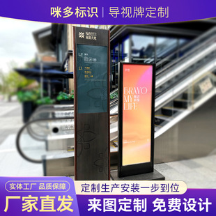 Scenic Spot Stainless Steel Guide Sign Outdoor Spirit Fortress Guide Sign Shopping Mall Community Parking Lot Sign Standing Sign