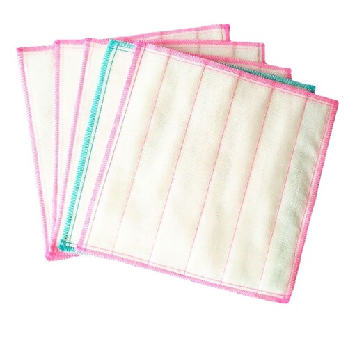 Factory direct sales five-layer cotton dish towel/non-stick cotton gauze dish towel/scouring pad for household degreasing and decontamination