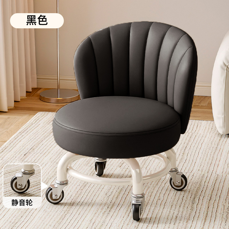 Rueda universal móvil pequeño taburete giratorio con respaldo taburete con polea para bebés pequeños taburete bajo para cambiar zapatos taburete simple antideslizante image 23