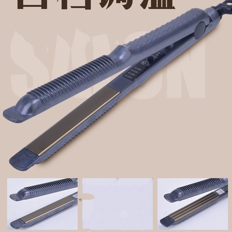 Nuevo estilo transfronterizo, férula estrecha, férula eléctrica pequeña especial para peluquería, almohadilla para planchar de maíz, enderezar la raíz del cabello, hebilla interna, flequillo de aire