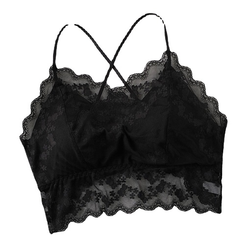 Summer lace beautiful back latex pads without rims Internet celebrity French camisole wrap breast women's base underwear