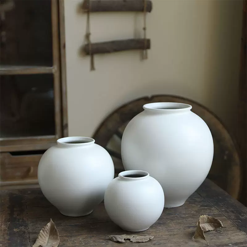景德镇陶瓷花瓶高级感现代简约插干花水培鲜花装饰品摆件禅意陶罐