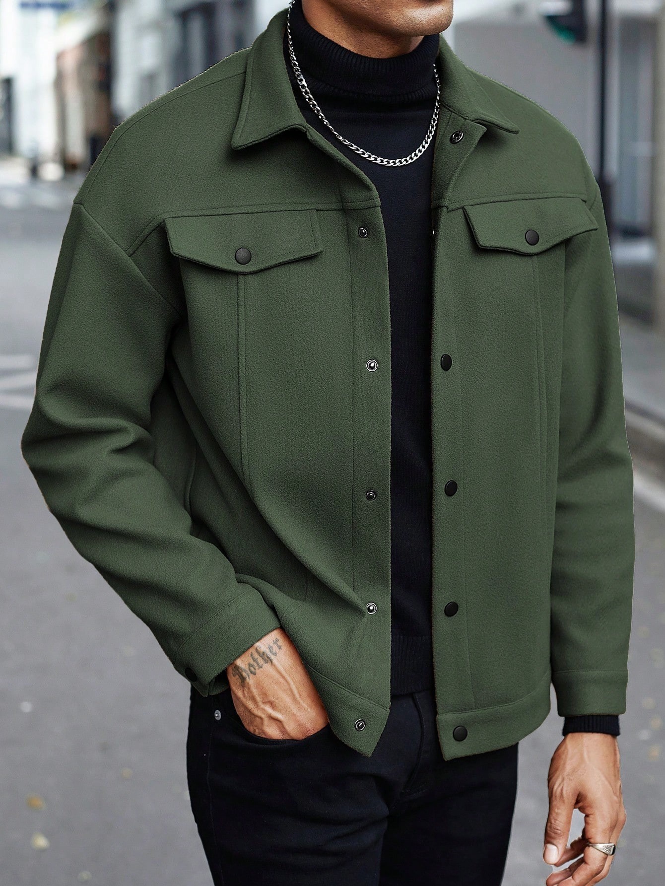 Nuevo transfronterizo Europa y América Amazon nuevo hombre con solapa lana chaqueta de hombre chaqueta deportiva casual chaqueta de hombre