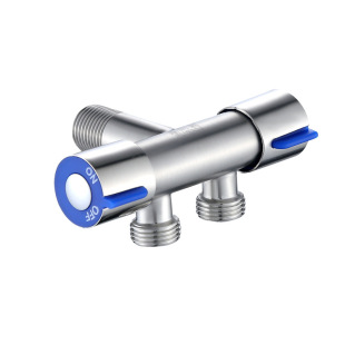Cross-border foreign trade triangle valve one in two out three-way 304 stainless steel one in two toilet partner spray gun double switch