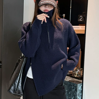 工厂秋冬新款加厚毛衣外套女2026新款美式宽松休闲百搭针织上衣