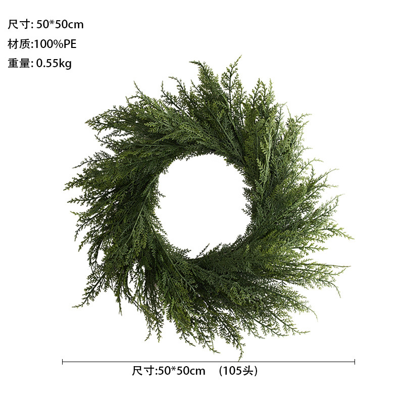 Nuevos productos transfronterizos pegamento blando sensación de mano PE guirlandana de alta simulación cifrado verde Navidad decoración del hogar de caña
