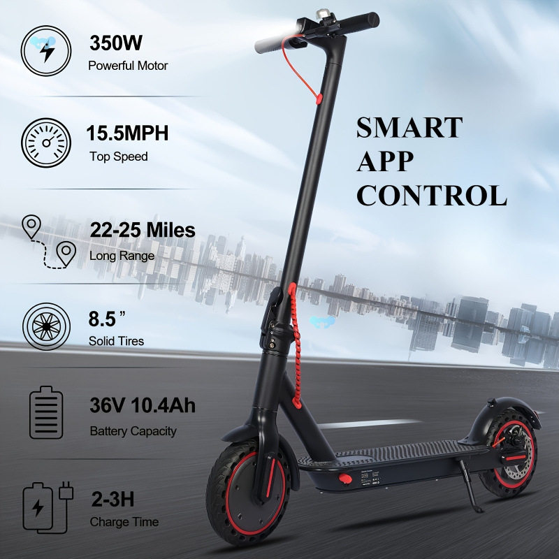 Electric Scooter 350W 36V 8.5 Inch Solid Tires 25 Mi image 3
