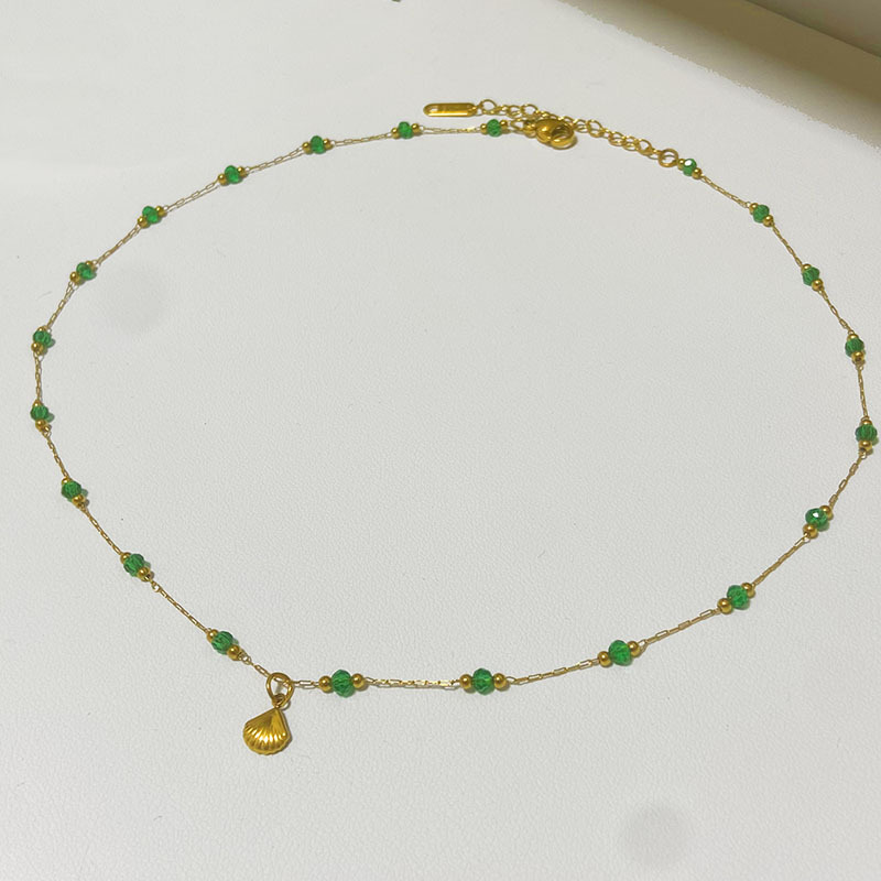 9g Weight Wholesale Jewelry Casual Simple Style Shell Titanium Steel Anklet Necklace