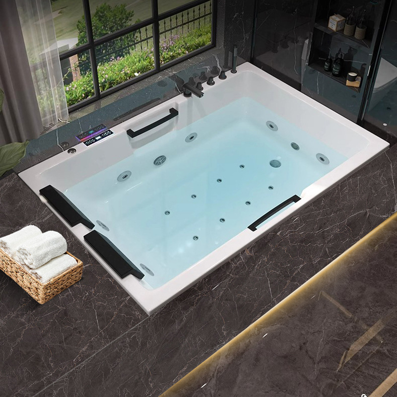 Double Couple Bathtub Villa Hotel Bathtub Acrylic Embedded Home Massage Constant Temperature Internet Celebrity Bathtub