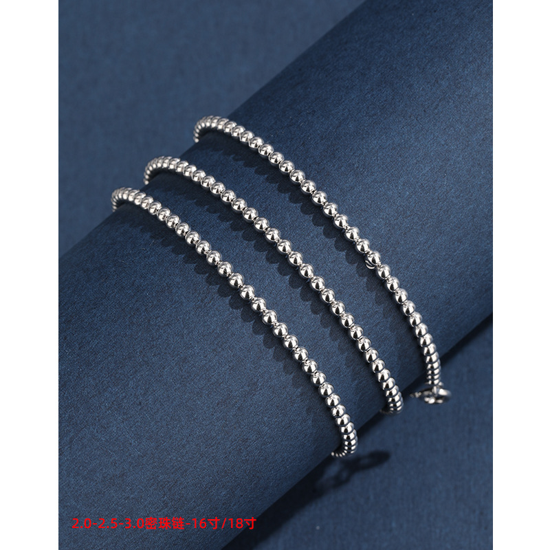 Collar de plata esterlina s925 mujer cadena de plata sin colgante cadena de cuentas hombre cadena de clavícula cadena de suéter de alta calidad cadena de celana