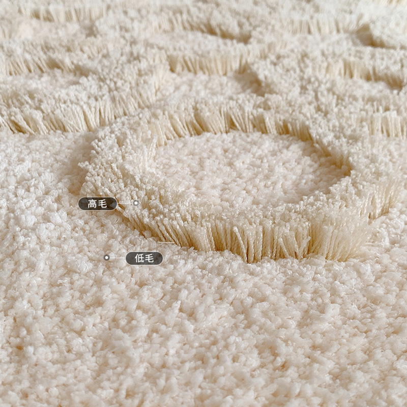 フランス式じゅうたんの高級な植毛の多いベッドルームの窓のベッドの上のじゅうたんの家庭用鏡の前で吸水して滑り止めの客間の大きいじゅうたん