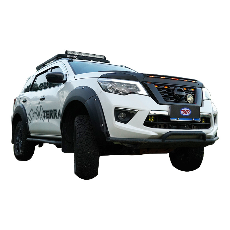 Tenxinrui es adecuado para Nissan Tida Modificación de coche lluvia ceja lluvia escudo rueda ceja con luz cubierta de la máquina de piedra arenisca escudo Accesorios image 6