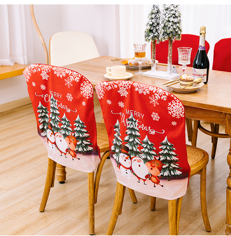 Christmas Christmas Tree Elk Cloth Indoor Chair Cover display picture 4