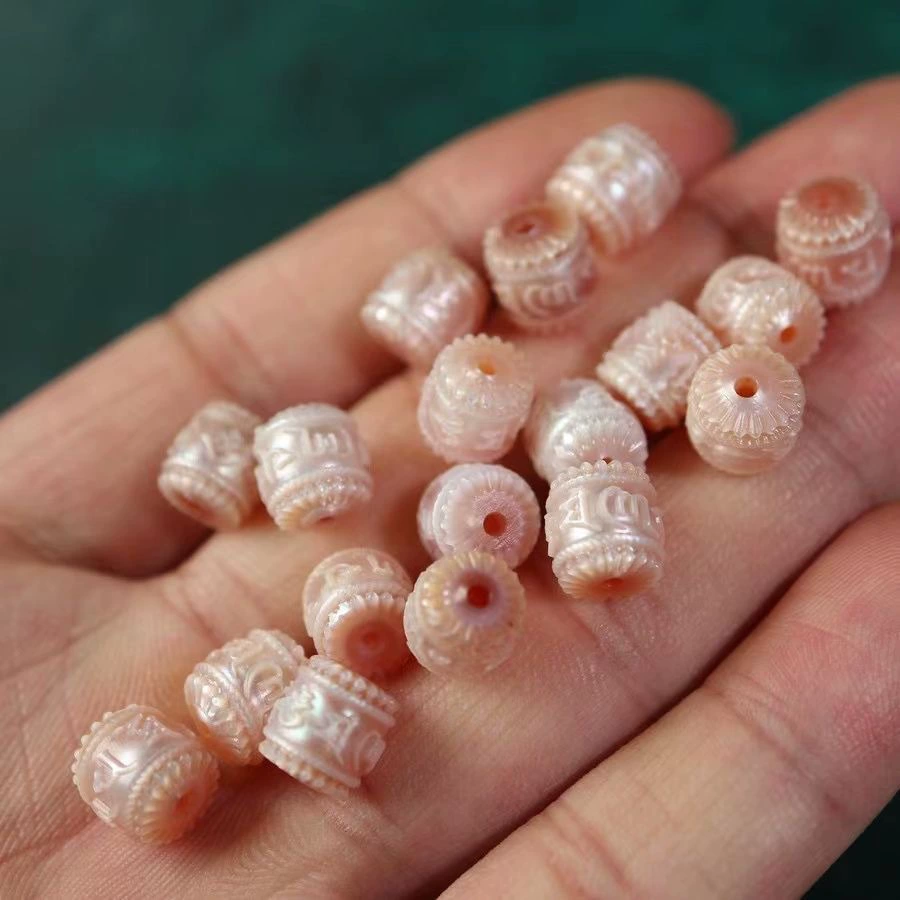 Натуральный пресноводный жемчуг из шести символов, старая форма бисера, Seiko, гравировка, Wenplaing ручной шампур, аксессуары для талии, бисер, верхняя жемчужина, аксессуары