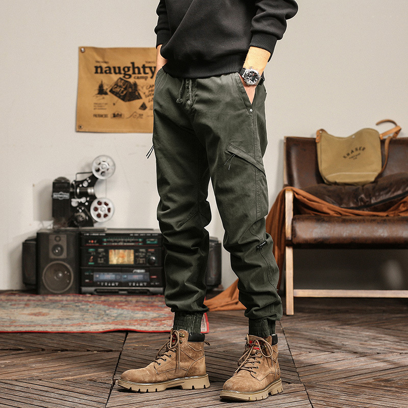 Men's Clothes Cargo Casual Pants Men's Autumn And Winter Fashion Brand Handsome Bundle Feet Multi-pocket Long Pants Men's Pants Wholesale_viptrois.com
