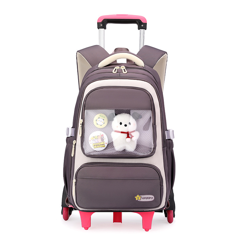 Mochila de tracción de peces naturales para estudiantes de primaria de grado 3 - 6 estudiantes de secundaria de gran capacidad pueden subir escaleras para desmontar la tracción del estudiante