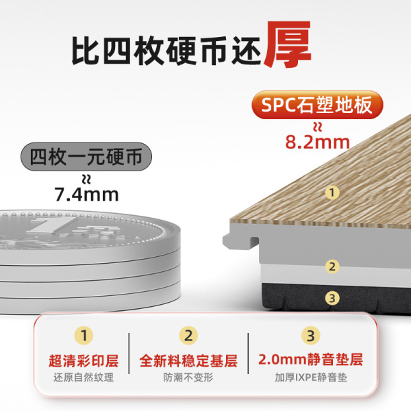 Spc stone plastic floor lock 8mm environmentally friendly stone…