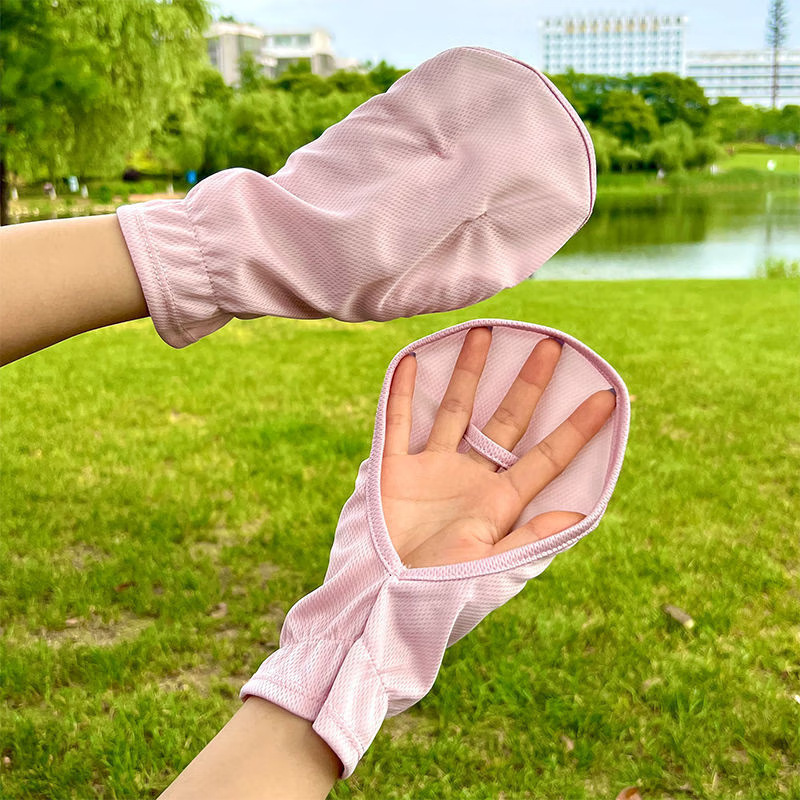 Guantes de protección solar para mujeres conduciendo verano delgado corto para montar en bicicleta eléctrica sombrilla de hielo dedos de cubierta espalda blanca image 7
