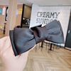 Black double-sided hair accessory for princess, crab pin with bow, advanced shark, South Korea, high-quality style