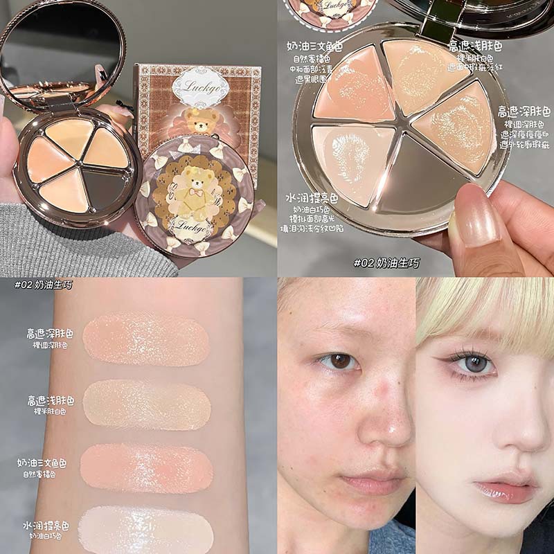 LUCKGO polvo ondulado dulce blanqueador hidratación delicada acné impresión círculos oscuros para aclarar la piel cosméticos transfronterizos