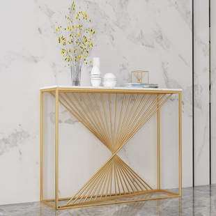 New Creative Nordic Entrance Table Light Luxury Living Room Decorative Iron Display Stand Marble Entrance Table