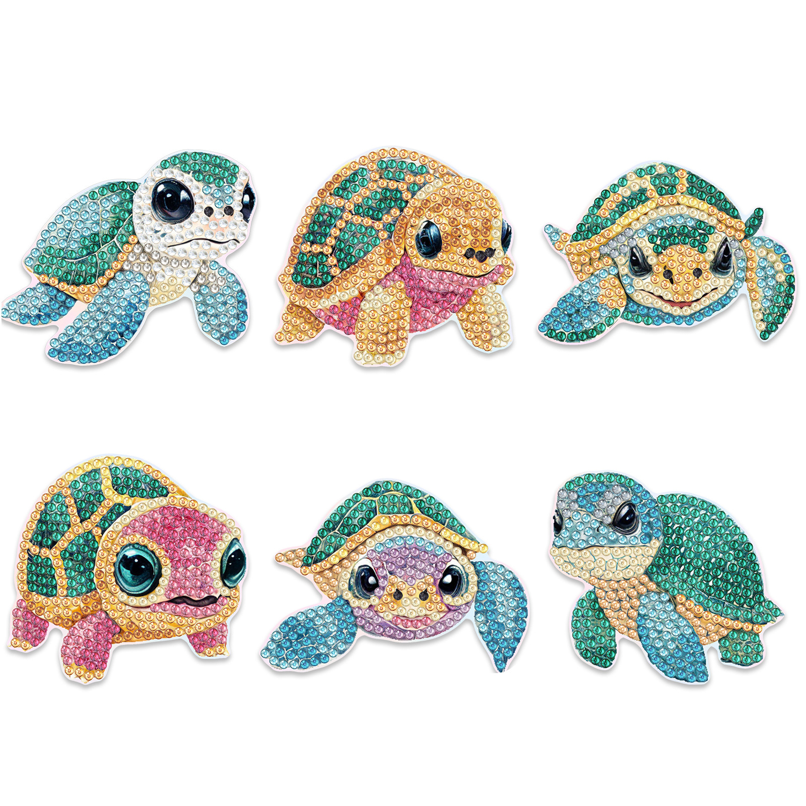 Ventas transfronterizas mejores pinturas de diamantes hechas a mano artesanías de dibujos animados animales suaves pegatinas magnéticas multi-pieza pegatinas de refrigerador de cocina