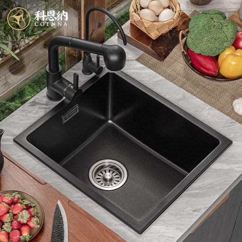 OD59 wholesale quartz stone sink small single tank package kitchen corner vegetable basin sink bar small square tank for washing vegetables