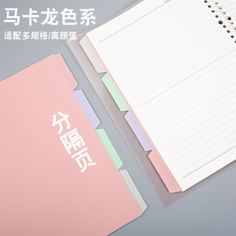 B 5バインダーブック替え芯4色PPプラスチックセパレートページバインダーブック仕切りページカラーノートインデックス分割紙|undefined