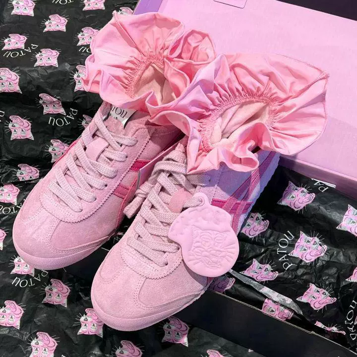 2025 новые тигровые кроссовки PATOU в стиле тигр, розовые, из натуральной кожи, ограниченная серия "Год змеи", мужские и женские туфли на плоской подошве, туфли с Т-образным носком