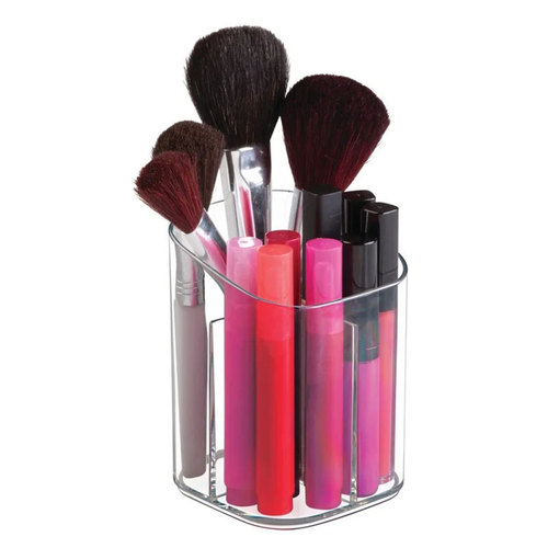 Acrylic transparent divided pen holder makeup brush storage bucket large capacity brush eyebrow pencil desktop cosmetics storage box