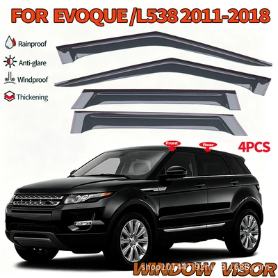 Suitable for Land Rover Range Rover Evoque 2011-2018 rain visor Evoque L538 Window visor (Rain shield) - cross-border-precision-manufacturing-can-be-labeled-with-export-tags-land-rover-range-rover-evoquemk1-l538-2011-2018thickened-imported-material-25mm-thicknesswithout-bright-trim4-piece-window-rain-shield