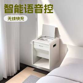 跨境韩式智能美妆台无线充电智能语音储物高颜值卧室梳妆台白色