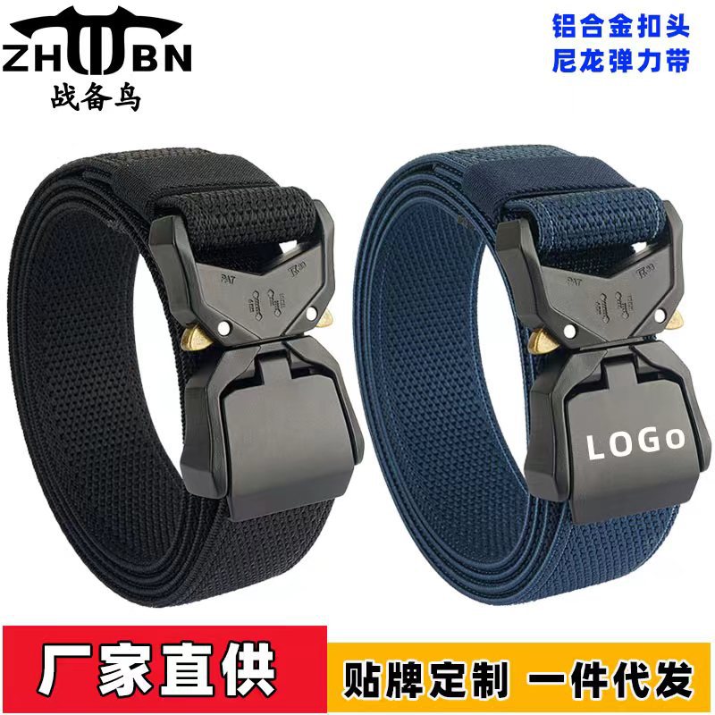Nuevo cinturón táctico de aleación de aluminio de los hombres de función rápida hebilla de nylon real elástico tejido pantalones de lona cinturón