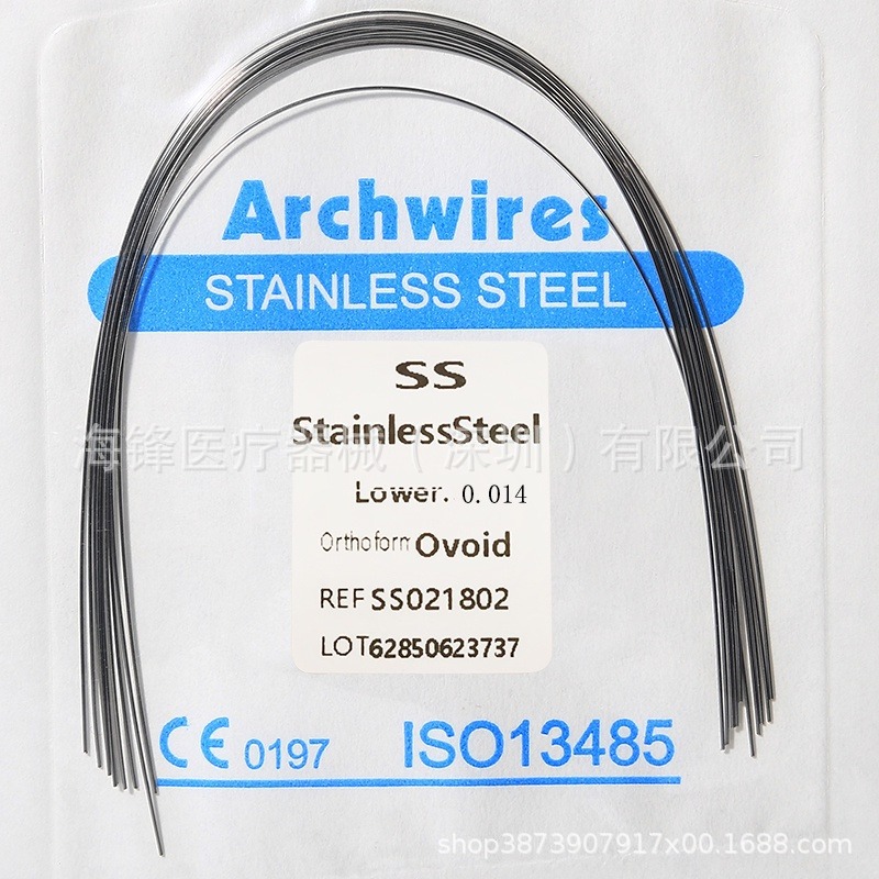 Ortodoncia dental Alambre de arco de acero inoxidable Alambre redondo súper elástico Alambre cuadrado Alambre preformado Alambre de ortodoncia Ovalos 10 paquetes