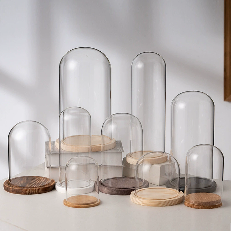 Вечный цветок, стеклянная крышка, мягкая глина, кукла, глина, модель торта ручной работы, прозрачная крышка, Рождественский подарок, креативные украшения