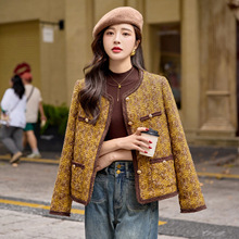 小香风羽绒服外套女2025秋冬季新款名媛气质时尚粗花呢上衣LU9111