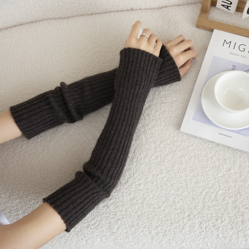 Cashmere Arm Sleeves Fingerless Gloves for Women, Winter Warm Extended Thick Knitted Anti-Freeze Cold Protection Wrist and Arm Warmers Cashmere Arm Sleeves Fingerless Gloves for Women, Winter Warm Extended Thick Knitted Anti-Freeze Cold Protection Wrist and Arm Warmers