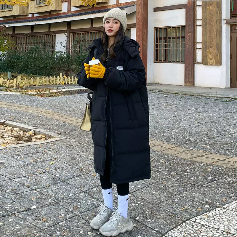 羽绒棉服女加长款过膝2025年新款宽松冬季棉袄女跨境加厚棉衣外套
